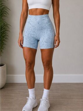 lululemon athletica High-Rise Sky Blue Textured Bike Shorts